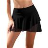 SHEKINI - Costume da bagno intero da donna con vita alta, in rete trasparente, con slip interno, spalline a strati con ruches, controllo della pancia, per la spiaggia, bikini estivi, pantaloncini da