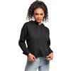 Urban Classics Ladies Organic Volants Hoody, Felpa con Cappuccio, Nero, S