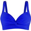 Ocean Blues Bikini push-up da donna, senza ferretto, con dettaglio a torsione, con coppe modellate, top da bagno lusinghiero, blu reale, L