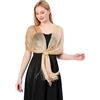 LumiSyne Donna Scialle Stola Metallici Scintillanti Con Fibbia Ad Anello Tinta Unita Glitter Nappe a Frange Foulard Lunga Leggero Stola Elegante Per Abito Da Sera Sposa Matrimonio Cerimonia Festa