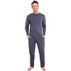 CityComfort Lungo Pigiama Uomo Set, Adulti Adolescenti Morbido 2 Pezzi Pigiama Caldo (Blu Navy, L)