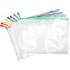 Djois, 509039 - Sacchetti portaoggetti con chiusura lampo, formato A3, assortiti, 8 pezzi, trasparenti, rinforzati, ideali per ufficio, casa, scuola, viaggi, antistrappo, organizzazione ottimale