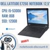 Dell Notebook 12,5" Dell Latitude E7250 Cpu i5-5300u Ram 8gb SSD 120gb W11 GRADO B