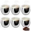 Hcunbsu Set di 6 tazze da caffè espresso, 80 ml, a doppia parete, effetto fluttuante, calici termici, tazze da caffè resistenti al calore, bicchieri da cappuccino