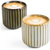 Erkundpresso. Set di 2 Tazze da Caffè Senza Manico 180ml, Ceramica Effetto Forno, Tazze da tè, Isolante Antiscivolo, Lavabile in Lavastoviglie & Microonde, Confezione Regalo - Bianco miscela + Bronzo