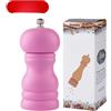 Hasaller Macinapepe in legno naturale con meccanismo di macinazione in acciaio inossidabile, progettato per un funzionamento regolare a manovella e dimensioni di macinatura personalizzabili (rosa nordico)