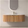 KAMALU Mobile bagno curvo 120 cm cannettato con lavabo integrato | KAM-NORTH-P120