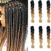 Cybelleza 24" Trecce Capelli Finti Extension Ombre Nero&Marrone scuro&Marrone chiaro Treccine Afro Sintetici Fibre Jumbo Braiding, Confezione da 6
