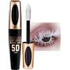 EONFAVE Mascara in fibra di seta, 5D, colore bianco, impermeabile, mascara telescopico, resistente alle sbavature e durevoli, mascara volumizzante e riccio, per ciglia estremamente lunghe, trucco per gli