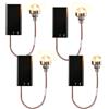 Keltorio 4 mini luci LED per casa delle bambole: luce bianca calda 3 V AA, lampada a batteria con supporto batteria e interruttore, per modellismo fai da te e scene in miniatura (senza batteria)