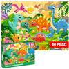 QUOKKA Puzzle Per Bambini Di 3-4 Anni - Puzzle Da 60 Pezzi Per Bambini Di 5-6 Anni - Con Cuccioli Di Dinosauro - Gioco Educativo In Età Prescolare