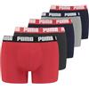 PUMA Boxer, Biancheria Intima Uomo, Blu/Rosso/Nero, XXL