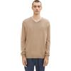 TOM TAILOR 202212 Strickpullover V-ausschnitt, Maglione Basic Uomo, Marrone (Hazel Brown Melange 31089), 3XL