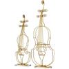 2 Pezzi Violino Decorativo Dorato Violino in Metallo Mini per Ufficio,