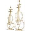 2 Pezzi Violino Decorativo Mini Violino in Metallo Compatto per Soggiorno