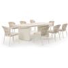 GIODICART Set Tavolo da Giardino Calais in Alluminio e Corda con 6 Sedie Impilabili e Piano in Vetro Ceramico