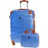 BERTOO Set di valigie rigide Firenze da 2 pezzi, valigie in ABS blu con 4 ruote girevoli e lucchetto a combinazione