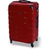 BERTOO Valigia rigida grande Firenze 63L, bagaglio in ABS rosso, 4 ruote girevoli rimovibili, lucchetto con codice