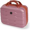 BERTOO Firenze Beauty case da viaggio rigido in ABS rosa da donna con tracolla per bagaglio