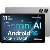 Tablet 11 Pollici Con Custodia, Sistema Android 16 Con Gemini AI, 20 GB RAM + 12