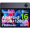 U11 Android 16 Tablet 11 Pollici Gemini AI 16GB RAM +128GB ROM (2TB TF) 8580Mah,