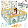 SPYLAVE Box Bambini 150X180cm Con Materasso, XL Con Fondo Antiscivolo E Rete Traspirante, Tessuto Oxford 210D, Parco Giochi Per Bambini, Playpen, 60 Palline, 4 Manici