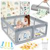 SPYLAVE Box Bambini 150X180cm Con Materasso, XL Con Fondo Antiscivolo E Rete Traspirante, Tessuto Oxford 210D, Parco Giochi Per Bambini, Playpen, 60 Palline, 4 Manici