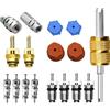 VOBOR Kit per valvola dell'aria condizionata, 17 pezzi, R12 R134a AC, strumento di installazione rapido con valvole di servizio ad alta bassa pressione, tappi di tenuta per auto e condizionatori