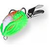 NexRen Esca galleggiante realistica a forma di rana, 3,8 cm, in PVC, con lame rotanti a 360 gradi e doppi ganci per pesca al luccio, colore verde (B)