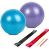 Pownert Pallone da Pilates 22 cm con cintura elastica, palla da gravidanza, palla da yoga, ideale per yoga, esercizi, fisioterapia, allenamento del tronco, forza, equilibrio e stabilità