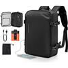 VEVOR Zaino da Viaggio Sottovuoto, 35 L, Zaino da Viaggio con Chiusura Sottovuoto e Pompa ad Aria, Tasche e Scomparti Multipli, Bagaglio a Mano Resistente all'Acqua, Borsa per Oggetti Personali, Nero
