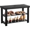 VEVOR Panca Portascarpe da Soggiorno 70 x 29 x 45 cm, Panca da Ingresso, Carico a 130 kg, Scarpiera a 3 Ripiani con Seduta, per Ingresso, Corridoio, Soggiorno, Camera da letto, Nero