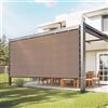 VEVOR Vela Ombreggiante con Protezione Solare, 244 x 366 cm, per Pergolato con Occhielli in Acciaio Inox, Telo Ombreggiante con Materiale HDPE, per Esterno Patio Giardino Cortile Marrone