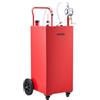 VEVOR Serbatoio Carburante Carrellato da 189,3 L in Acciaio al Carbonio, Carrello per Rifornimento Carburante, Pompa Manuale e 4 Ruote, per Benzina e Diesel, Auto, Tosaerba, ATV, Barche e Moto, Rosso