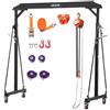 VEVOR Gru a Portale Regolabile 998 kg 243-363 cm con Paranco Manuale, Portata 998 kg, Altezza Regolabile 243-363 cm, con Carrello Manuale, Paranco, Imbracatura e Ganci, Ideale per Officine e Magazzini