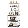 VEVOR Scaffale da Cucina Portaoggetti 60x40x161,8 cm Piedini Regolabili, Mobiletto Supporto per Microonde da Bar Ristorante Porta Spezie Scolapiatti, Ripiano Regolabile Rimovibile, 12 Ganci
