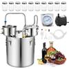 VEVOR Alambicco per Alcol Distillatore 50 L con Fusto Pompa d'Acqua Grappa, Distillatore per Alcol Termometro 10 Barattoli di Vetro, Kit per Produzione Vino Whisky Acciaio Inox Temperatura 0℃ a 200℃
