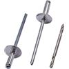 SKIR'CO (50 pezzi) Rivetti ciechi in alluminio con flangia grande, 3,2 x 10 mm, mandrino in acciaio, rivetti ciechi in alluminio, punta da trapano inclusa