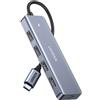 Ugreen Hub USB - UGREEN - 4 porte USB 3.0 + USB-C - Grigio