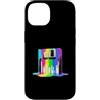 Retro Colorful Paint Vibes Custodia per iPhone 14 Floppy Disk retrò con vernice gocciolante