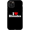 I HEART LOVE BLONDES Custodia per iPhone 11 Pro I LOVE CUORE BIONDI CAPELLI BIONDI