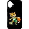Bahaa's Tee Custodia per iPhone 16 Plus Leopard Basketball Mascot Dribbling Sports Graphic