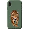 Jaguar Leopard Predator Animal Cartoon Custodia per iPhone X/XS Jaguar Gatto Predatore Leopard