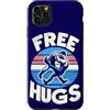 Funny Vintage Wrestling Acrobatics Moves Custodia per iPhone 11 Pro Max Free Hugs Citazione Divertente Wrestler Pesi Pesi Gratis Retro Wrestling