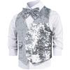 Dress Up America Gilet Di Paillettes Argento Con Papillon Per Bambini - Costume Festa In Maschera