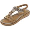 ZDQ Sandali Donna Estive Eleganti Bassi Comodi Basse Casual Bohémien Scarpe Marrone 39 EU = Produttore Taglia 40