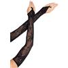 LEG AVENUE Guanti Sexy Floral Gauntlet Nero
