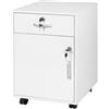 Relaxdays Rollcontainer, cassetto e armadietto con Anta, HxLxP: 57 x 40 x 40 cm, Serratura, Bianco