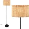 Briloner Lampada da terra con paralume in paglia, interruttore a pedale on/off, E27, max. 10 W, boho, estetica, lampada da terra, 40 x 161 cm (DxH), natura