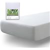 Tural Coprimaterasso Impermeabile Aloe Vera | Lenzuolo con Angoli | Spugna Cotone Bianco | 180x190/200 cm